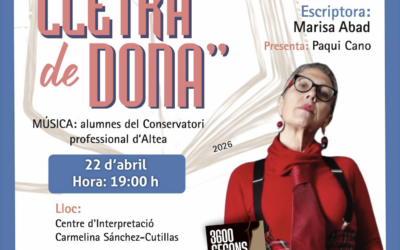 ‘3.600 segons’, de Marisa Abad, arriba a Altea dins del cicle Amb lletra de dona